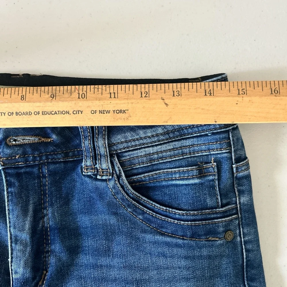 Democracy Dark Blue Distressed Ankle Jeans - Picture 5 of 6
